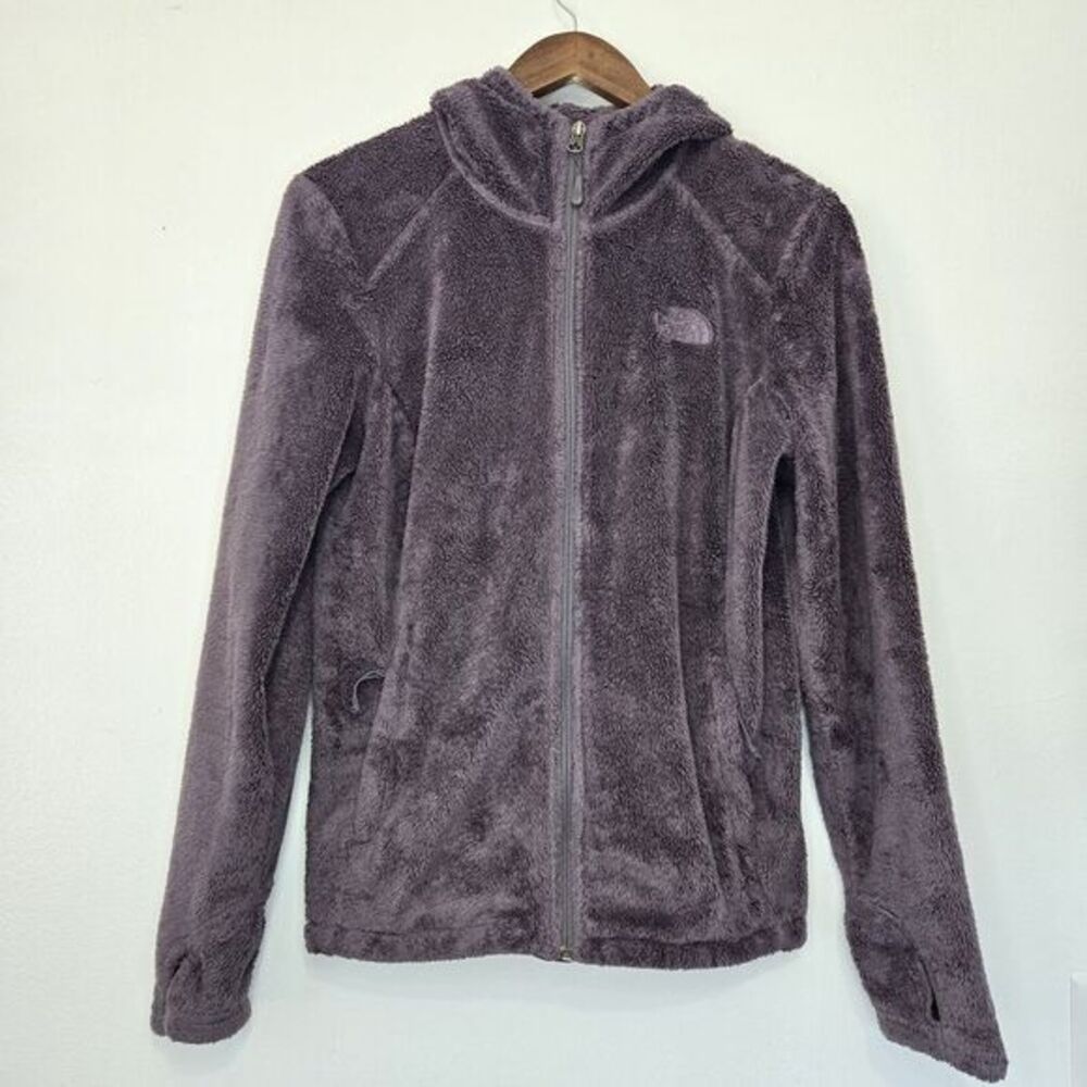 The North Face Womens Osito Soft Fleece Hooded Jacket Size Small Purple Full Zip